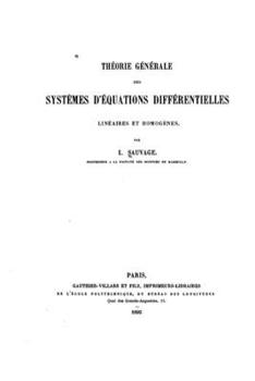 Paperback Théorie générale des systèmes d'équations différentielles linéaires et homogénes [French] Book