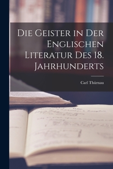 Paperback Die Geister in der Englischen Literatur des 18. Jahrhunderts [German] Book