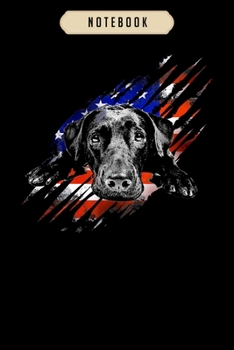 Paperback Notebook: Black labrador usa flag lab owner bird duck hunter gift Notebook-6x9(100 pages)Blank Lined Paperback Journal For Stude Book