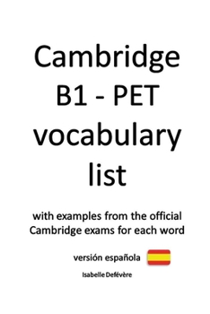 Paperback Cambridge B1 - PET vocabulary list (versión española) Book