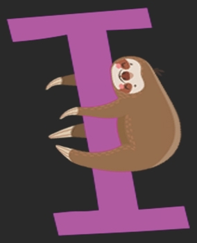 I: Cute Sloth Initial Letter First Name Purple Girl Composition Notebook 100 College Ruled Pages Journal Diary