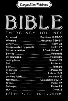 Paperback Composition Notebook: Bible Emergency Numbers Funny Hotline Christian Gift Journal/Notebook Blank Lined Ruled 6x9 100 Pages Book