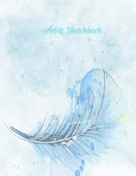 Paperback Artist Sketchbook: Watercolor Cover Feathered kiss Sketchbook for Kids, Extra large (8.5" x 11") Book