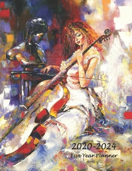 Paperback 2020-2024 Five Year Planner: 60-Month Schedule Organizer 8.5 x 11 (Girl and Cello) Book