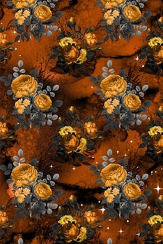Paperback Notebook: Orange & Gold Roses 120 Page Book