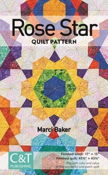 Paperback Rose Star Quilt Pattern Book