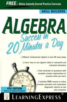 Paperback Algebra Success in 20 Minutes a Day Book