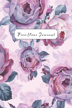 Five-Year Journal: Watercolor Old-Fashioned Purple Roses