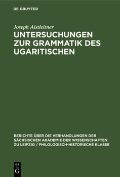 Hardcover Untersuchungen Zur Grammatik Des Ugaritischen [German] Book