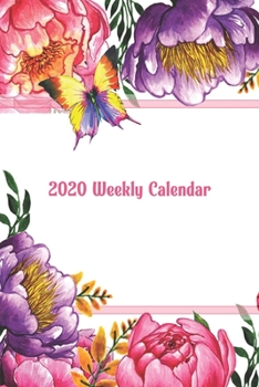 2020 Weekly Calendar: Watercolor Peonies and Butterflies