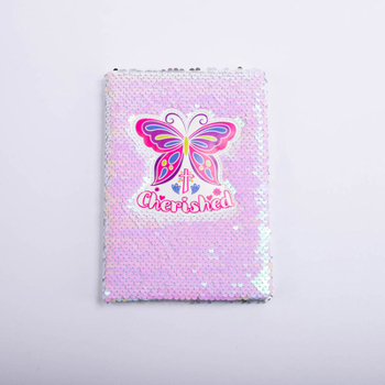 Cherished | White - Pink Reversible Sequin Journal for Girls | Hardcover 160 Lined Journal for Teenage Girl | Cute Notebook Diary for Teen Girls | Daily Writing Notebook School Supplies