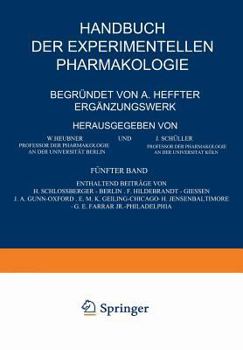 Paperback Handbuch Der Experimentellen Pharmakologie -- Ergänzungswerk: Fünfter Band [German] Book