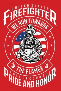 United States Firefighter Fireman notebook [6x9][lined][110pages]: Firefighter firemen fireman gift notebook journal for logs, notes, red