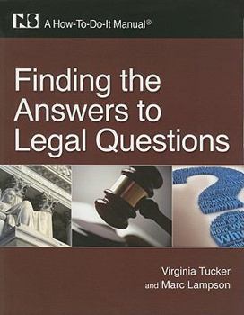 Paperback Finding the Answers to Legal Questions Book
