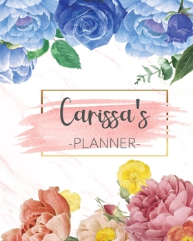 Paperback Carissa's Planner: Monthly Planner 3 Years January - December 2020-2022 - Monthly View - Calendar Views Floral Cover - Sunday start Book