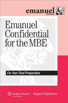 Paperback Emanuel Confidential for the MBE Book