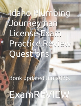 Paperback Idaho Plumbing Journeyman License Exam Practice Review Questions Book