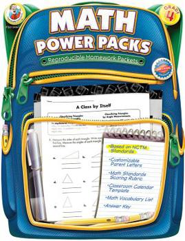 Paperback Math Power Packs, Grade 4: Reproducible Homework Packets Book