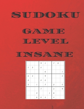 Paperback Sudoku Game Level Insane: large sudoku 160 puzzle book