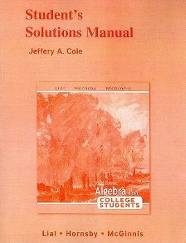 Paperback Student's Solutions Manual: Algebra for College Students Book