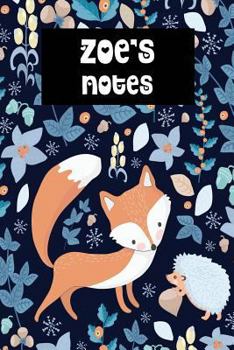 Zoe's Notes: Winter Fox Personalised College Ruled Notebook