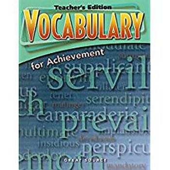 Paperback Great Source Vocabulary for Achievement: Teacher Edition Grade 11 Fifth Course 2006 Book