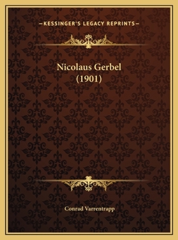 Hardcover Nicolaus Gerbel (1901) [German] Book