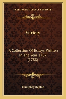 Paperback Variety: A Collection Of Essays, Written In The Year 1787 (1788) Book