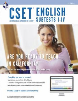 Paperback CSET English Subtests I-IV Book + Online (CSET Teacher Certification Test Prep) Book