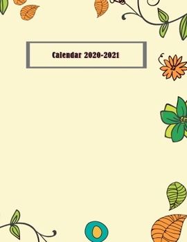 Calendar 2020-2021: Two Years Planner with Birthdays Notes and Monthly Planner for Organizer Agenda Schedule Notebook Journal and Business: Dot and Line Paper Natural Theme Cover