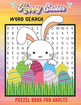 Paperback Happy Easter Word Search Puzzle Book For Adults: Fun happy Easter Word Search Puzzle Book