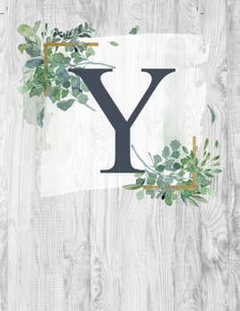 Paperback Y: Monogram Initial Notebook Letter Y - 8.5" x 11" - 100 pages, College Ruled- Rustic, Farmouse, Woodgrain, Floral Book