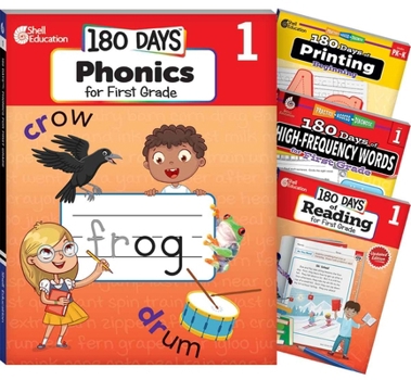 180 Days™ Phonics, High-Frequency Words, Reading 2nd Edition, and Printing: Grade 1: 4-Book Set (180 Days of Practice)