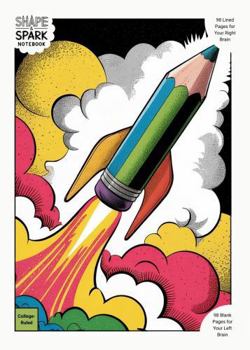 Shape & Spark Notebook: Alternating College-Ruled and Blank Pages for Focused Writing, Note-Taking, and Creative Expression (Pop Art Rocket Pencil 1)