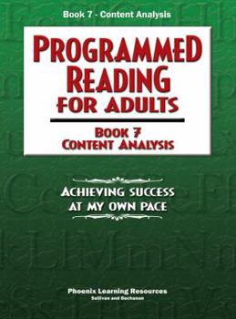 Paperback Programmed Reading For Adults, Book 7, Content Analysis Book