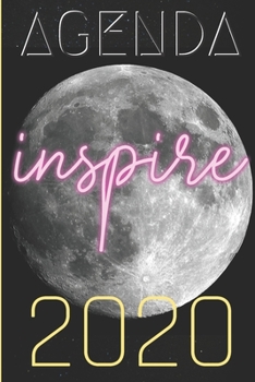 Agenda 2020: semainier&journalier 12 mois vue mensuelle en d�but de mois confort prise de notes avec nombreuses annexes format 15 x 22 cm motif lune