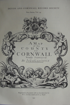 Hardcover Joel Gascoyne's Map of Cornwall 1699 Book