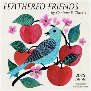 Calendar Feathered Friends 2025 Wall Calendar: Watercolor Bird Illustrations by Geninne Zlatkis Book