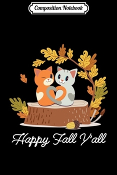 Paperback Composition Notebook: Happy Fall Y'All Cat Lover Hello Autumn Leaves Kittens Cute Pullover Hoodie Journal/Notebook Blank Lined Ruled 6x9 100 Book