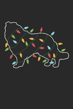 Collie with Christmas Lights - Christmas Notebook - Collie Diary - Dog Journal - Christmas Gift for Dog Lover: Medium College-Ruled Journey Diary, 110 page, Lined, 6x9 (15.2 x 22.9 cm)