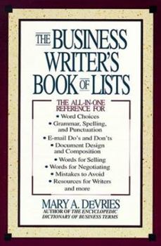 Mass Market Paperback The Business Writer's Book of Lists Book
