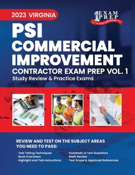 Paperback 2023 Virginia PSI Commercial Improvement Contractor: Volume 1: Study Review & Practice Exams Book