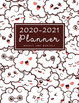 2020-2021 Weekly & Monthly Planner: 2 Year Calendar Schedule, Squares Quad Ruled, Dot Notes, Monthly Goals Setting,Action Plan, No Holiday Kawaii Girls Women  (January 2020 through December 2021)