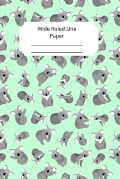 Paperback Cute Baby Koala Theme Wide Ruled Line Paper Book