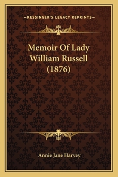 Paperback Memoir Of Lady William Russell (1876) Book