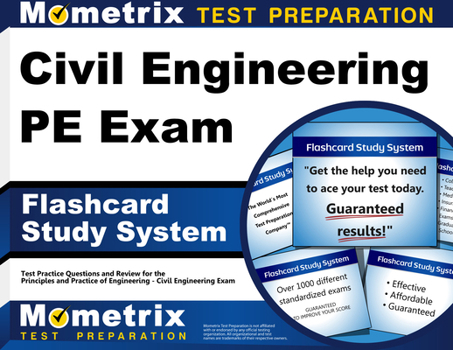 Misc. Civil Engineering PE Exam Flashcard Study System: Civil Engineering Pe Test Practice Questions & Review for the Principles and Practice of Engineering Book