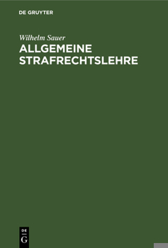 Hardcover Allgemeine Strafrechtslehre [German] Book