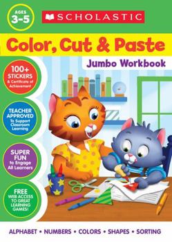 Paperback Color, Cut & Paste Jumbo Workbook Book