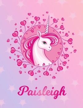 Paperback Paisleigh: Unicorn Sheet Music Note Manuscript Notebook Paper - Magical Horse Personalized Letter P Initial Custom First Name Cov Book