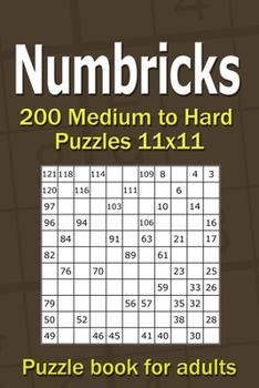 Paperback Numbricks puzzle book for adults: 200 Medium to Hard Puzzles 11x11 Book